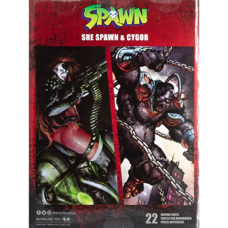 SPAWN 7IN WITH MEGAFIG 2PK - SHE SPAWN/CYBORG GL