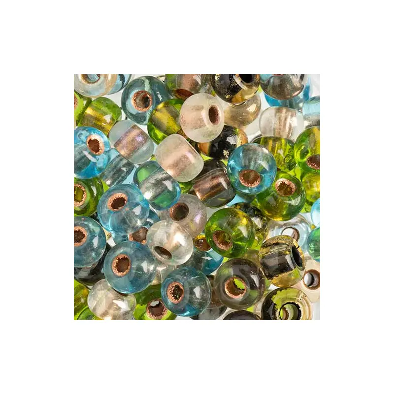 Czech Seed Beads apx 24g Vial 2/0 Mixed Earth Tone C/L