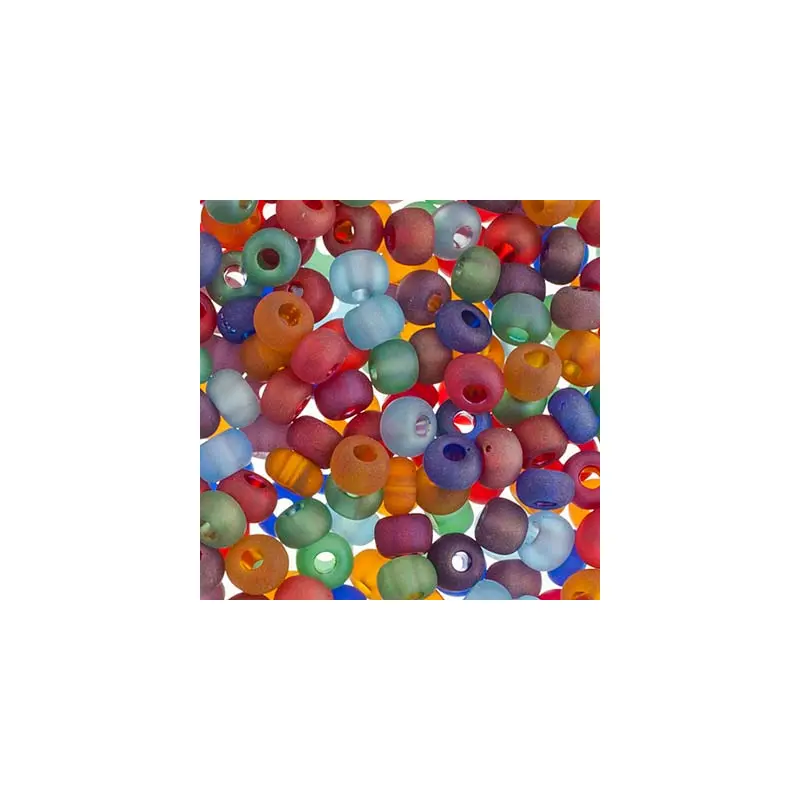 Czech Seed Beads apx 24g Vial 2/0 Rainbow Matt Mix