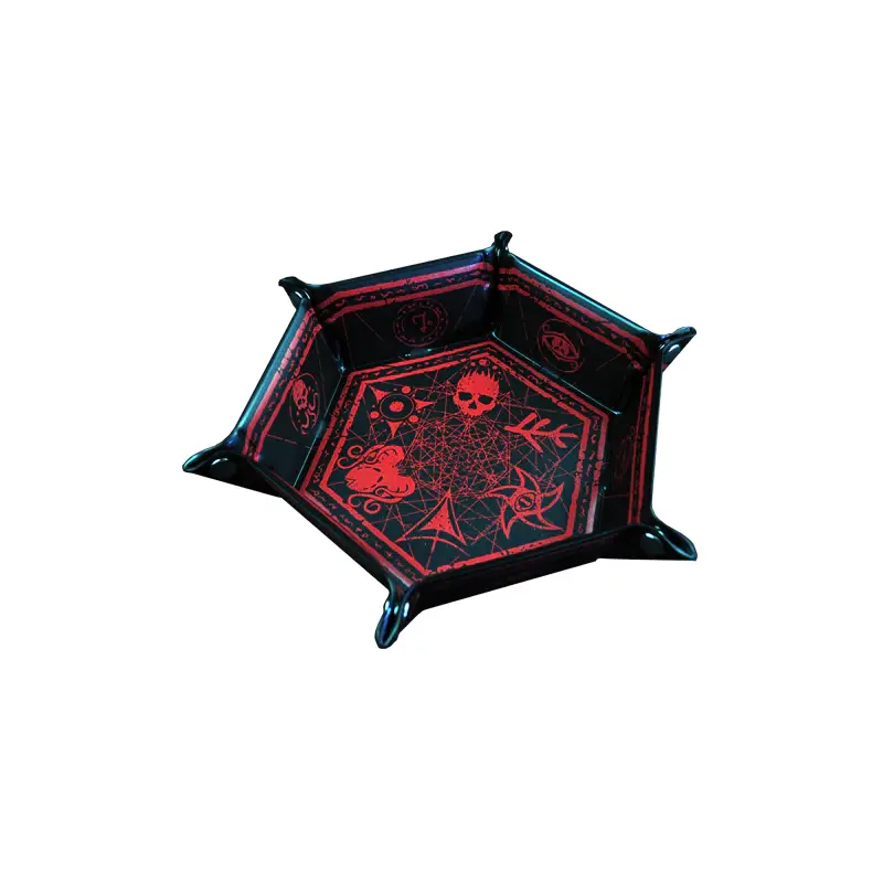 ELDER DICE FOLDING DICE TRAY RED ON BLACK