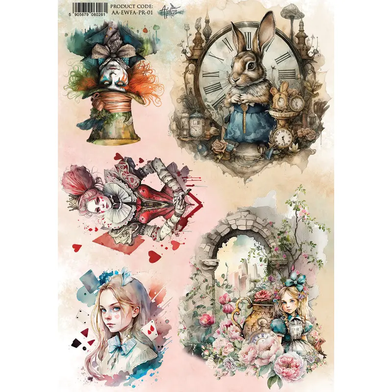 A4 Rice Paper, Enchanted World: Following Alice 01