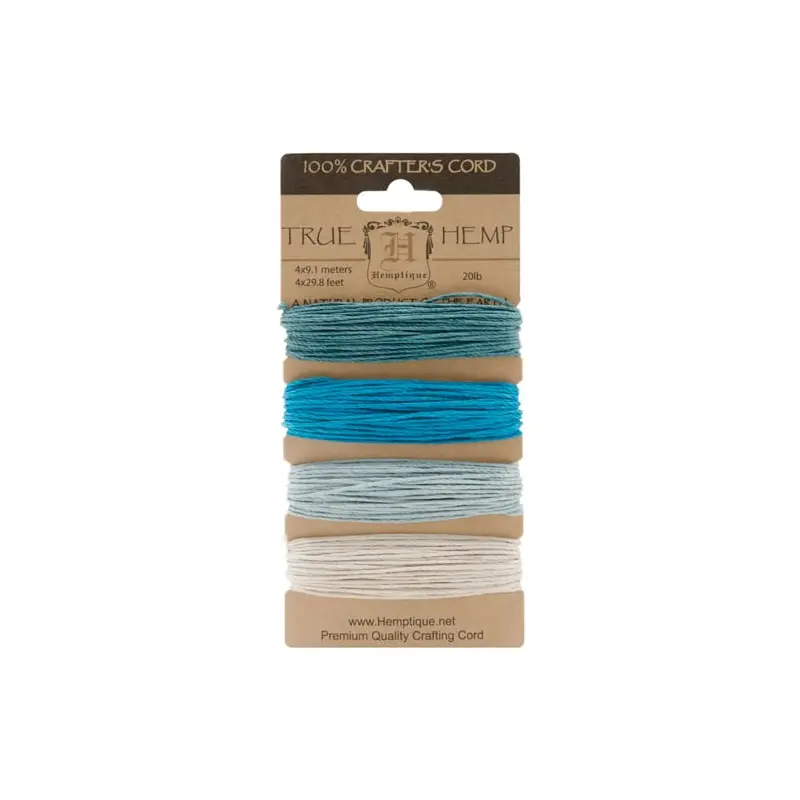 Hemp Cord Set - Aquamarine 20lb (1mm) - 120'