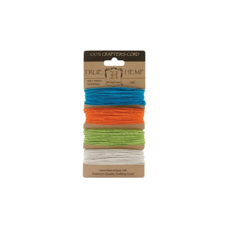 Hemp Cord Set - Brights 20lb (1mm) - 120'