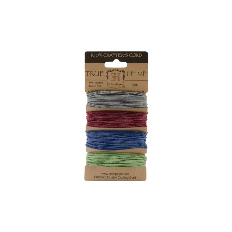 Hemp Cord Set - Earthy Pastel 20lb (1mm) - 120'