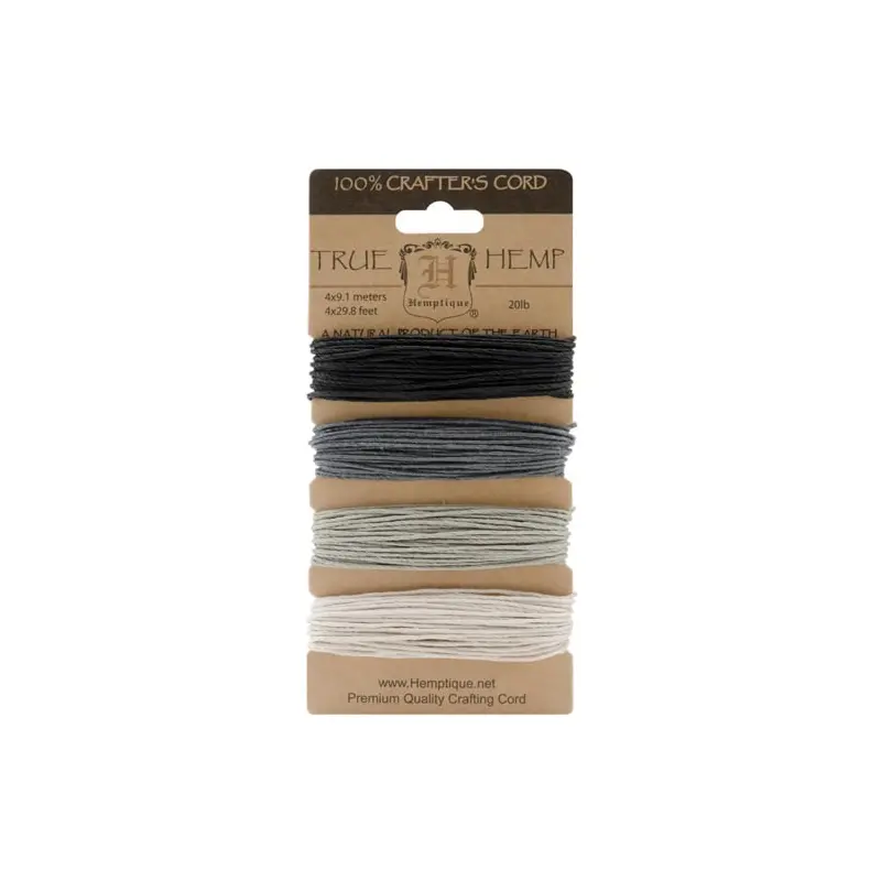 Hemp Cord Set - Onyx 20lb (1mm) - 120'