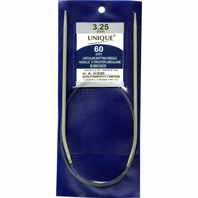 UNIQUE KNITTING Circular Knitting Needles 60cm (24) Aluminum - 3.25mm/US 3