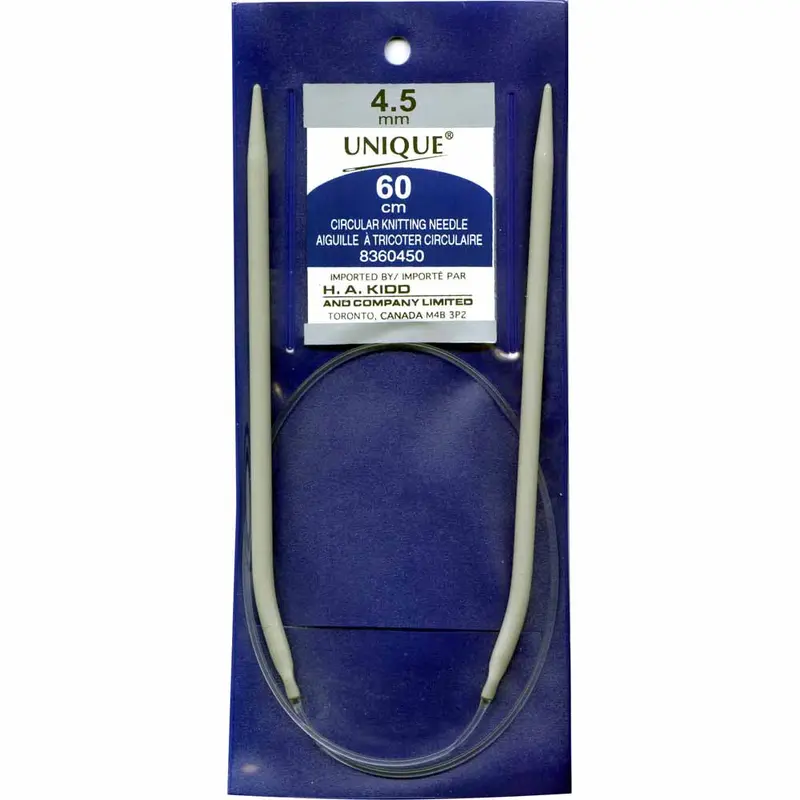 UNIQUE KNITTING Circular Knitting Needles 60cm (24) Aluminum - 4.5mm/US 7