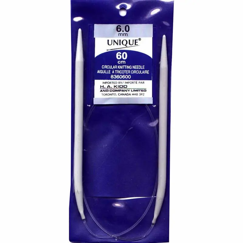 UNIQUE KNITTING Circular Knitting Needles 60cm (24) Aluminum - 6mm/US 10