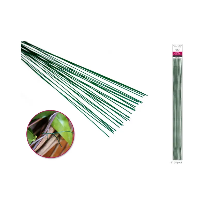 Floral Stem Wire: 20g Green 18" 25/pk