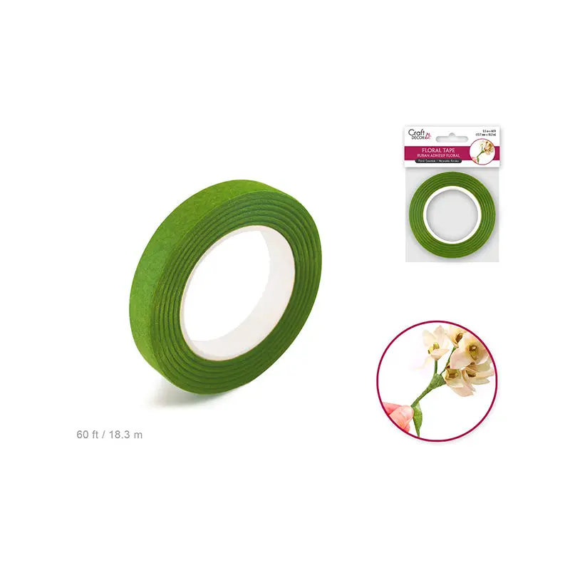 Floral Tape Stem Wrap: 1/2" x 20yds - Leaf Green