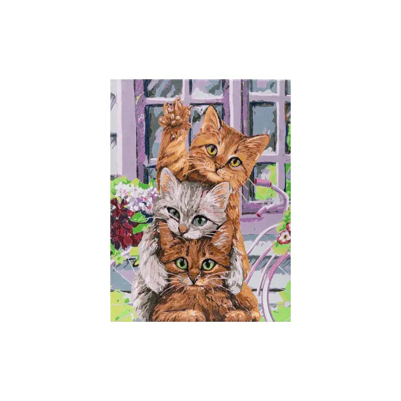 "Hello Kittens" Paint by Numb3rs 30x40cm Framed Kit