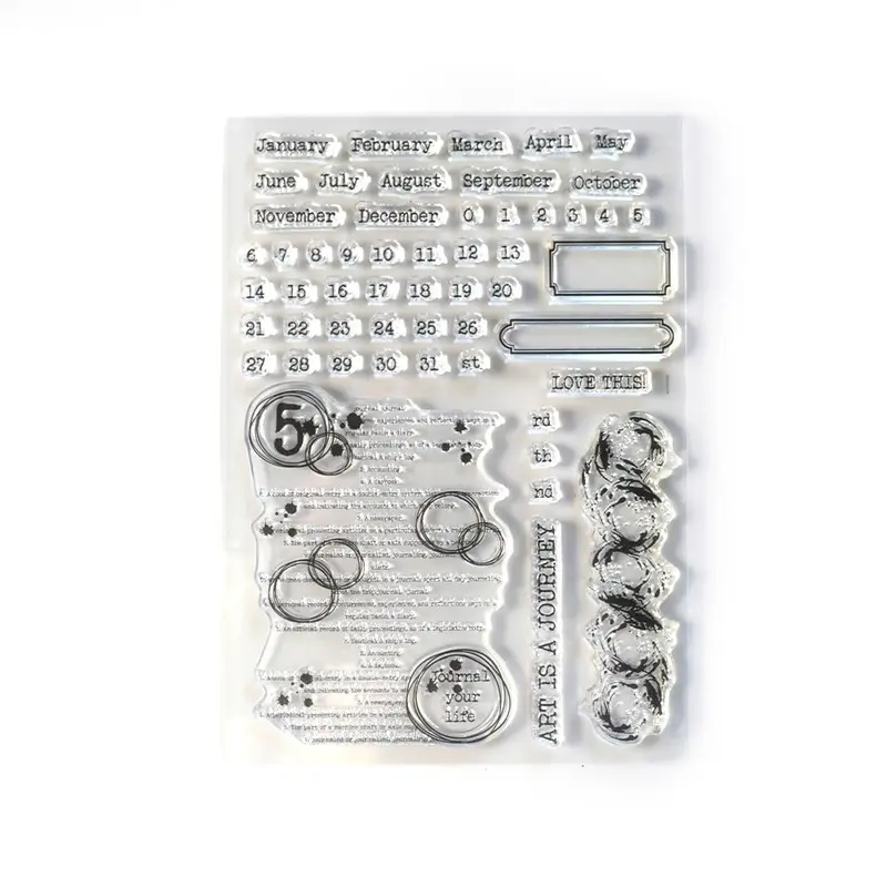Clear Stamp, Journal Dates and Months