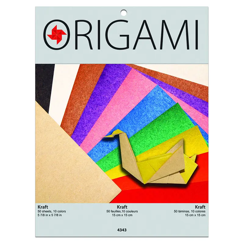 Origami Kraft Paper Pack, 5 7/8" (50 Sheets/10 Colors)