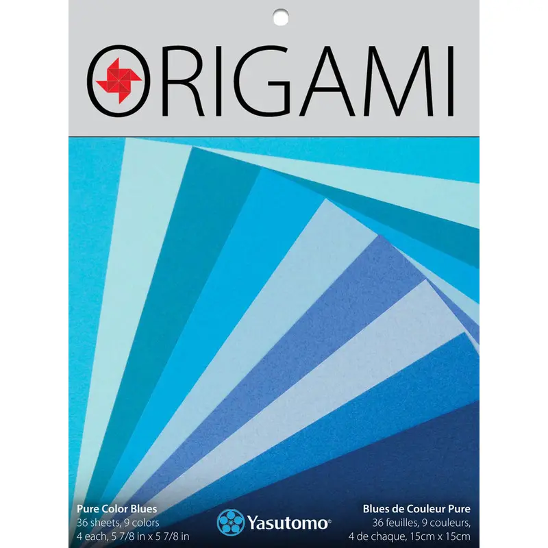 Origami Pure Color Paper Pack, Blues - 5 7/8" (36 Sheets/9 Colors)
