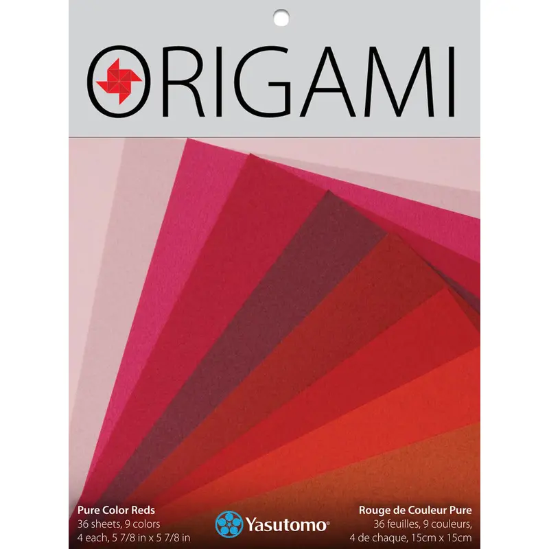Origami Pure Color Paper Pack, Reds - 5 7/8" (36 Sheets/9 Colors)
