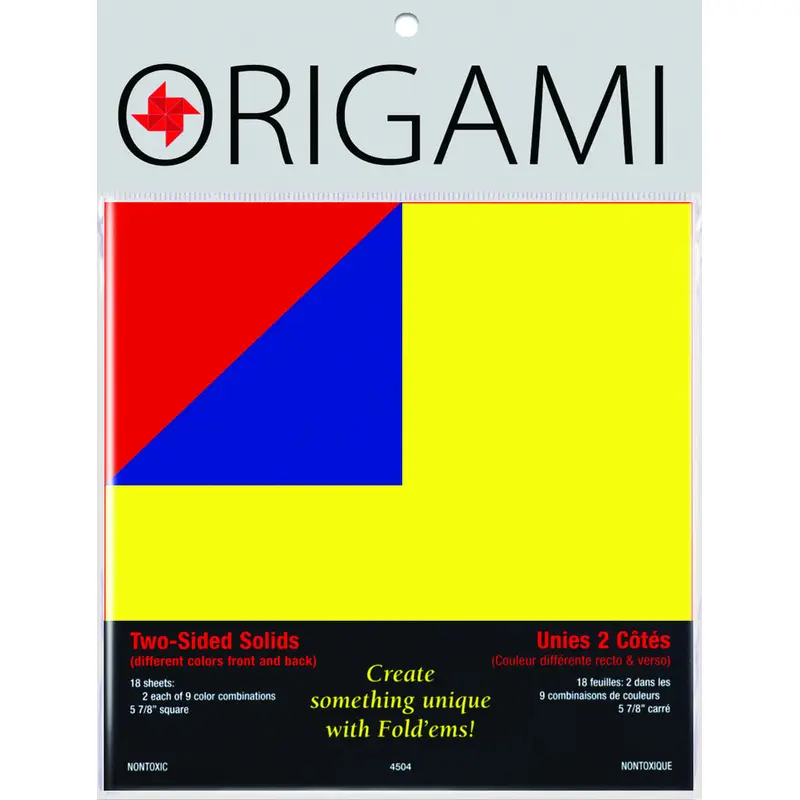 Origami Two-Sided Solids Paper Pack, 5 7/8" (18 Sheets)