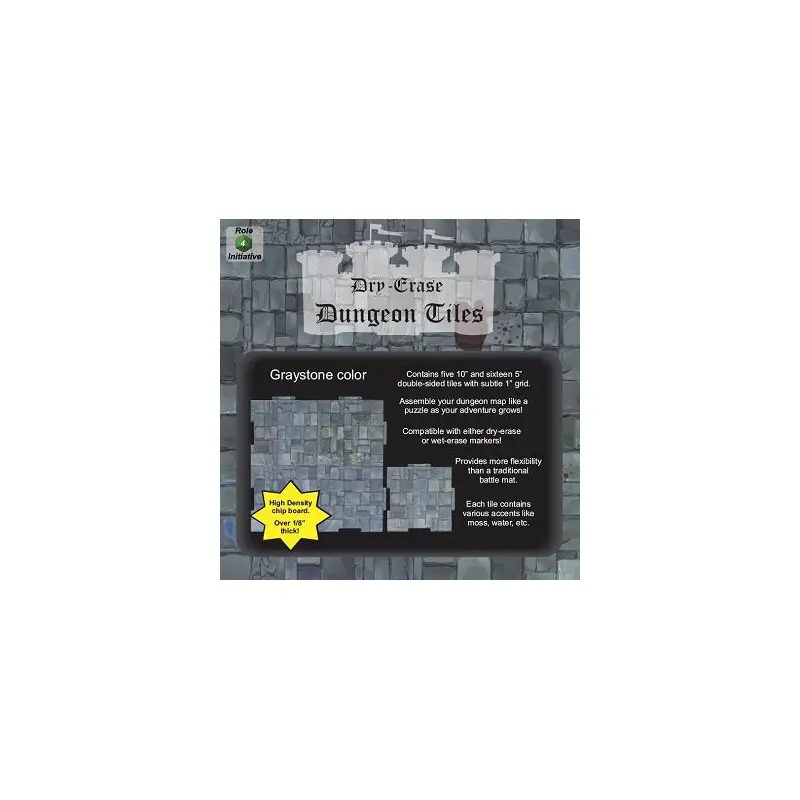 DUNGEON TILES - GRAYSTONE:(5) 10" & (16) 5" SQUARE
