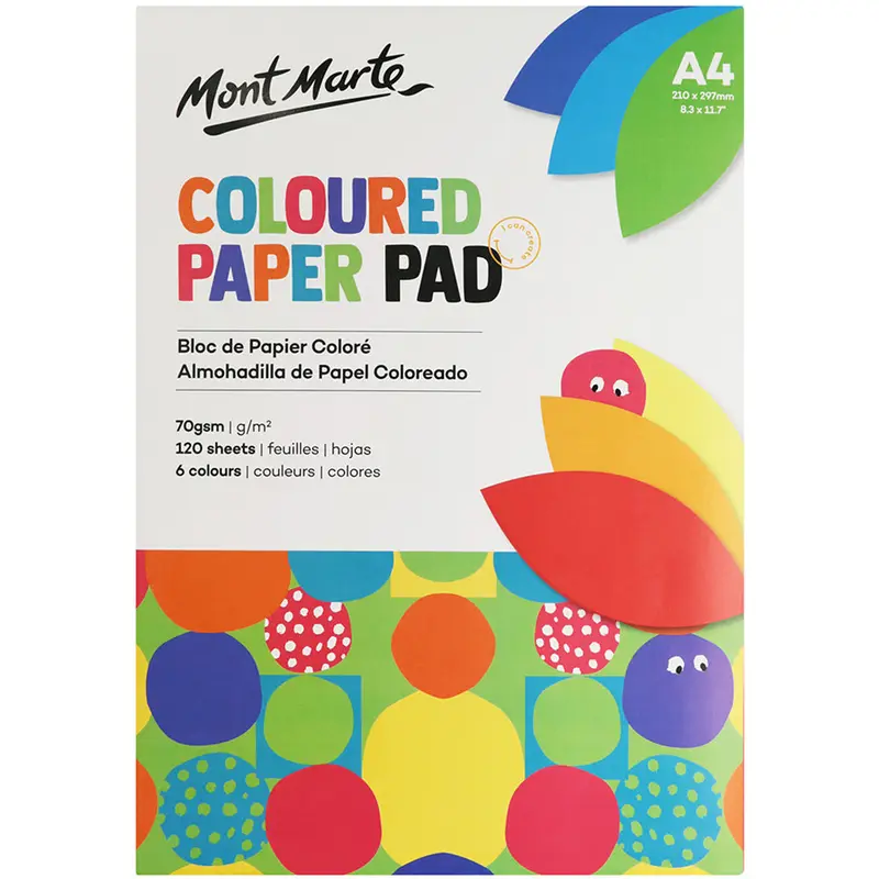 MONT MARTE Coloured A4 Paper Pad - 120 Sheets - 70g