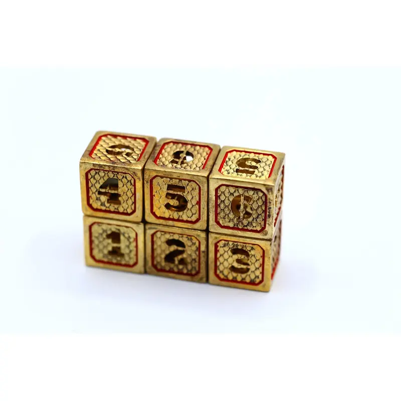 Wyvern Bronze with Red (Hollow Metal D6 Set)