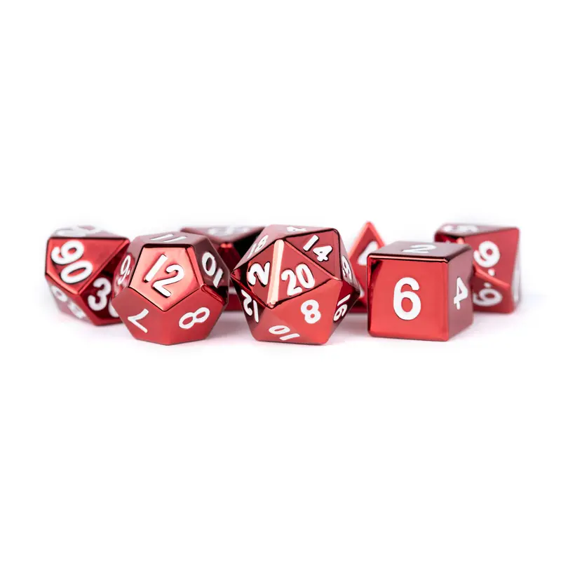 METAL 7 DICE SET RED 16MM