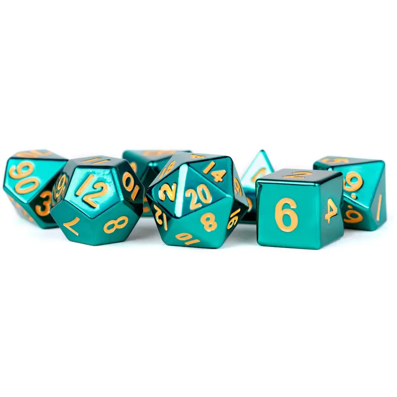 METAL 7 DICE SET TURQUOISE 16MM