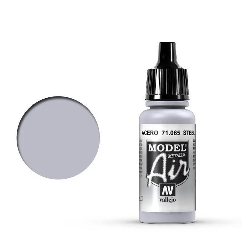 Vallejo 71065 Model Air Steel 17 ml Acrylic Airbrush Paint