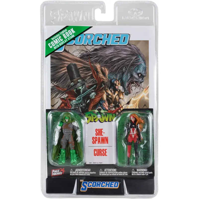 SPAWN 3" FIG WITH COMIC 2PK-WV2-SHE SPAWN & CURSE