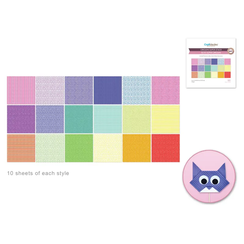 Craft Medley: 6"x6" Origami Super Stack Pad 180Sht 70gsm