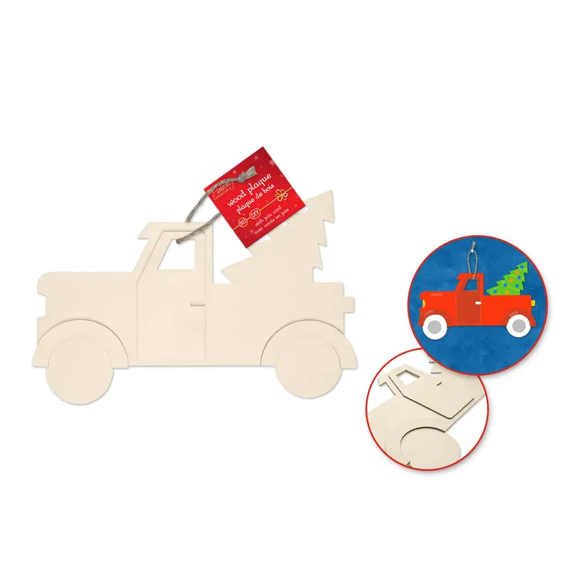 Holiday Wood: 10" DIY Plaque 3D 2mm(T) w/Jute Hanger  Bringin' Home The Tree