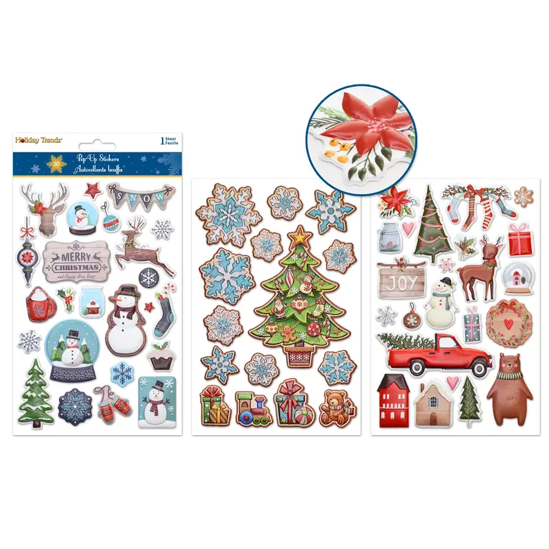 Holiday Sticker: 5.5"x8.3" 3D Puffy Texture Effects - Holiday Traditions