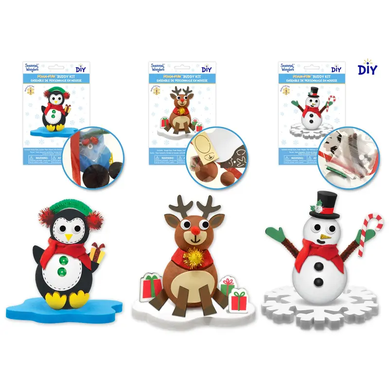 Seasonal Wonders: DIY Foam Ball Buddies Asst  Holiday Pals