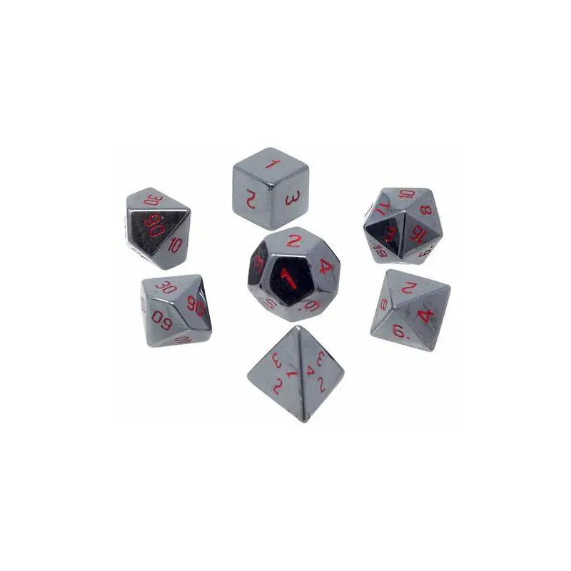 UP DICE GEMSTONE 7-SET RPG HEMATITE