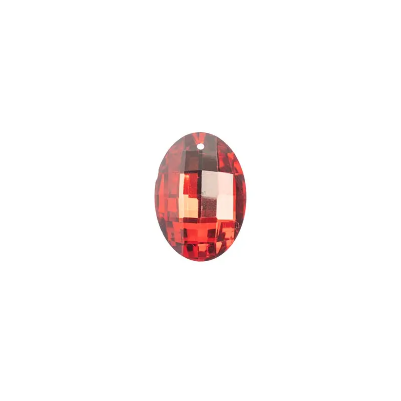 Crystal Lane Faceted Oval 27x37mm Red