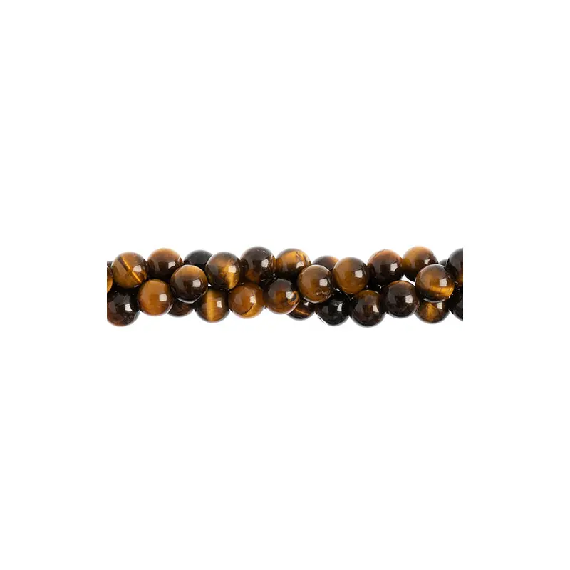 Semi-Precious 8in 6mm Tiger Eye Natural