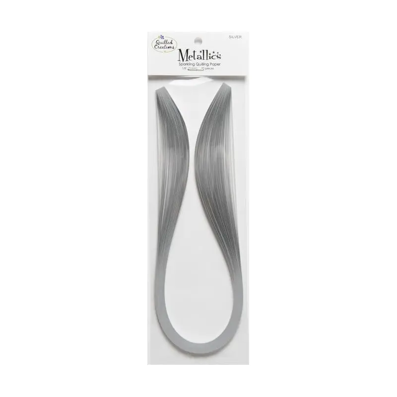 Metallic & Jewel Tone Quilling Papers, Silver 3/8"