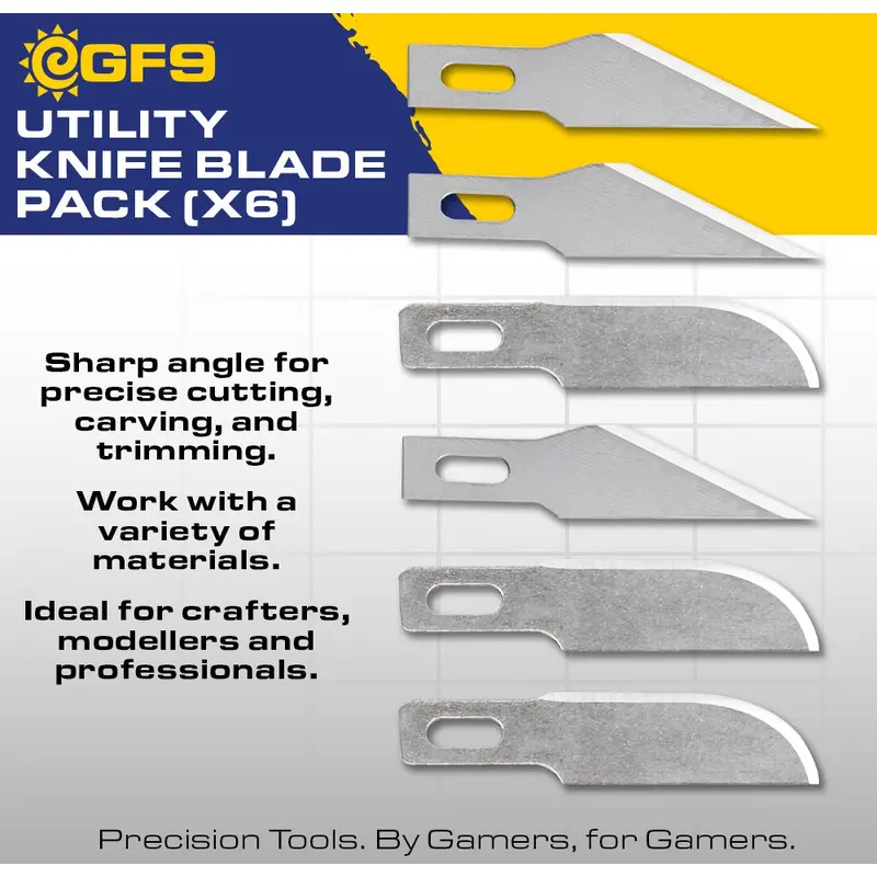 HOBBY TOOLS: UTILITY KNIFE BLADE PACK 6CT