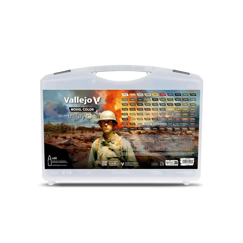 Vallejo Model Colour: Military Case (80 Colours) Acrylic Paint Set