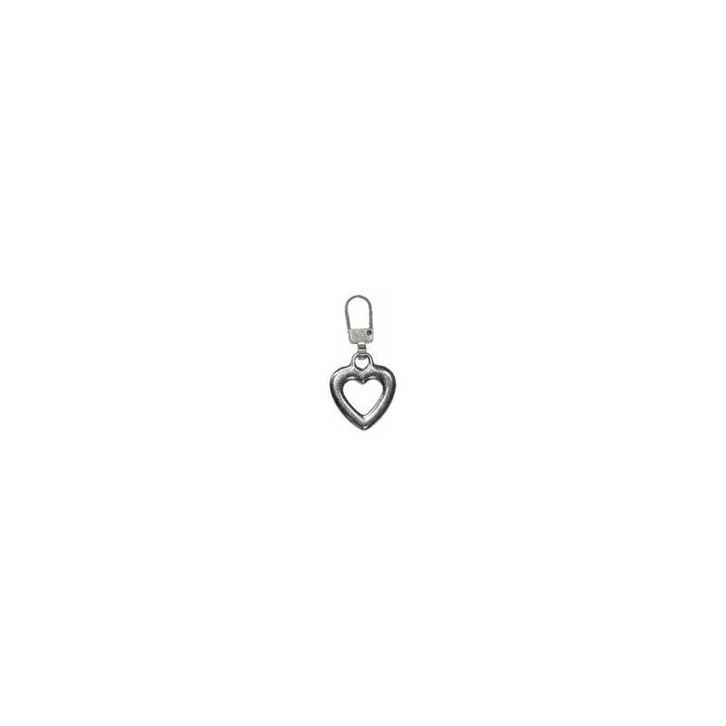COSTUMAKERS Zipper Pull Heart - Nickel