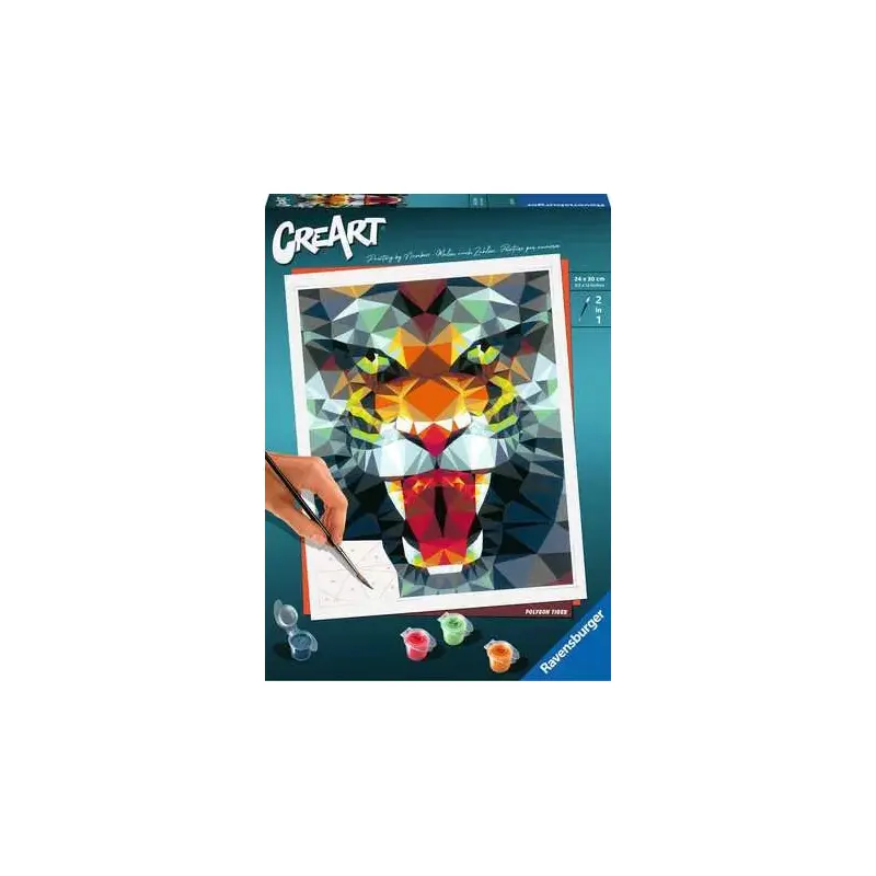 CreArt Paint by Numbers -Ravensburger Polygon Tiger