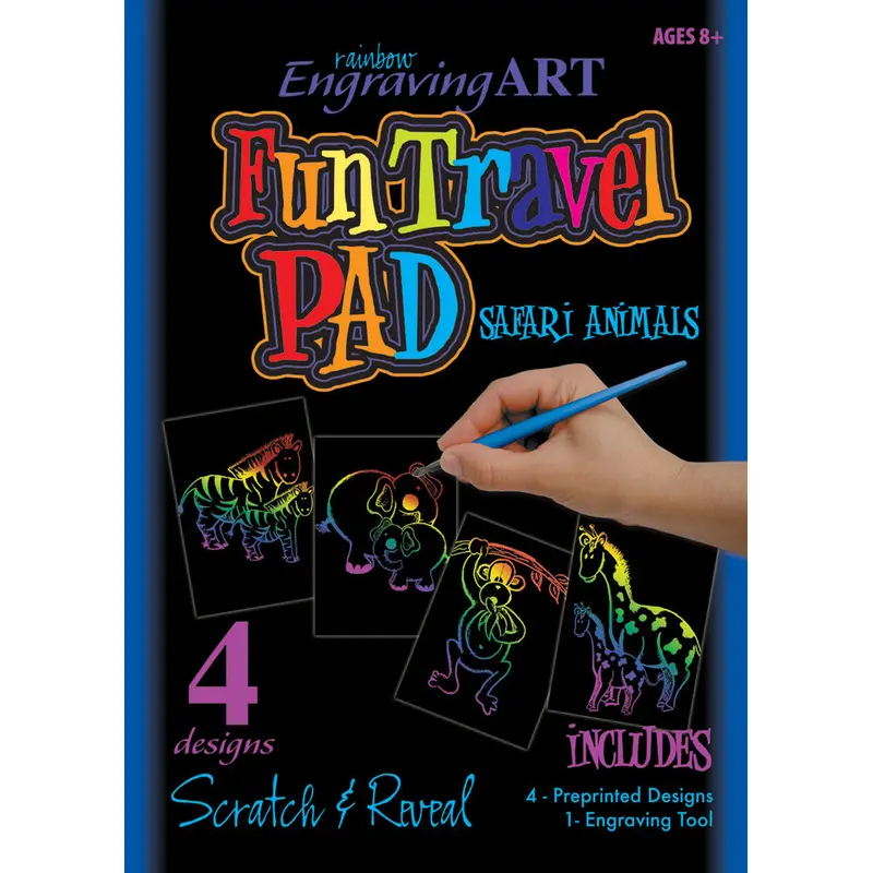 Engraving Art Fun Travel Pad, Safari Animals