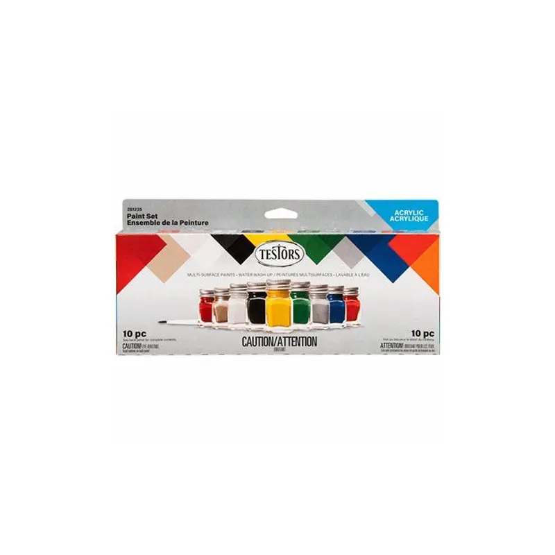 Testors 10-Pc Acrylic Value Paint Set 281235