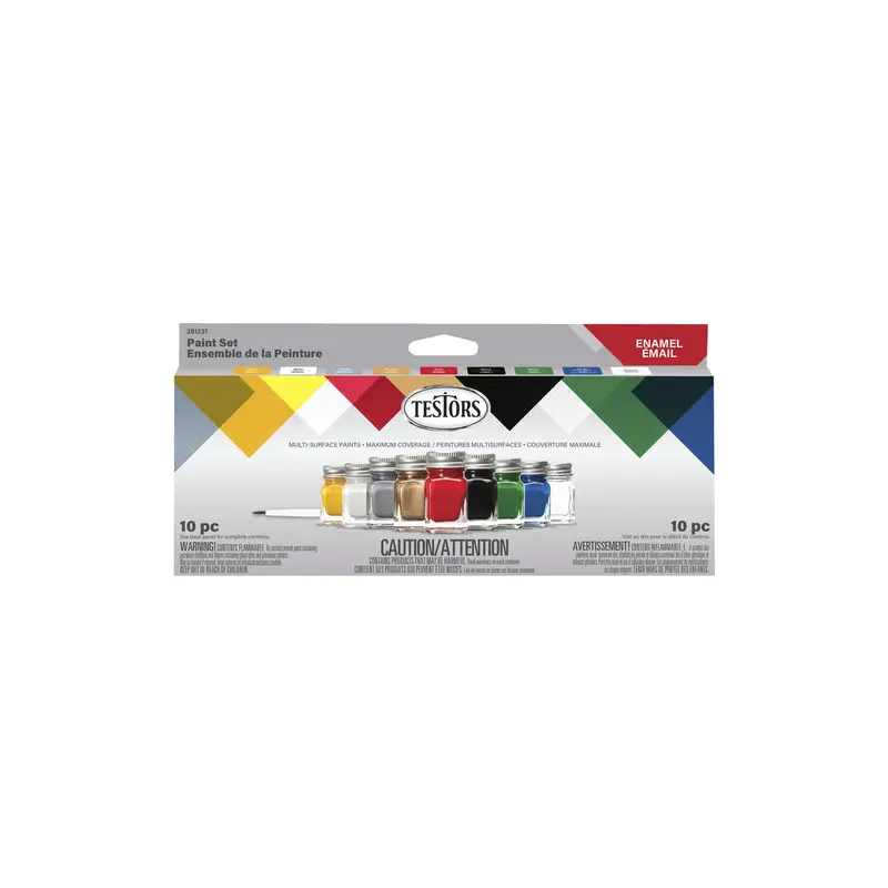 Testors 10-Pc Enamel All Purpose Paint Set 281231