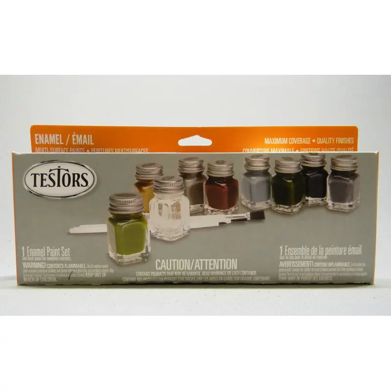 TESTORS ENAMEL PAINT SET - MILITARY 8 COLORS 281229