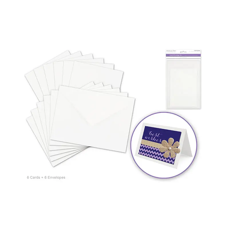 Forever in Time  Cardmaking: 4.5"x6" Cards + Envelopes 6sets A6  White