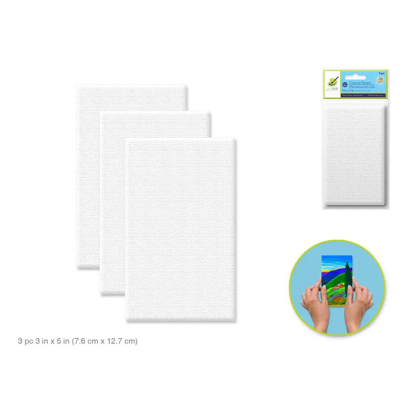 Canvas Panels Primed: 3"x5" 3/pk Artist Quality