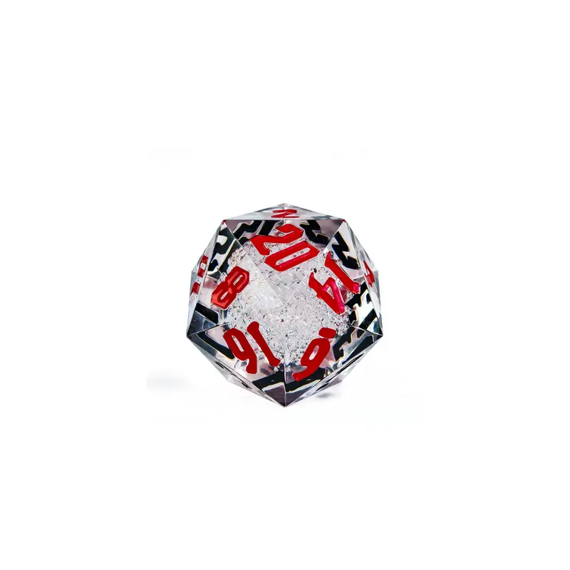 55mm Titan D20 - Sharp Edge Red and Black with Bubbles