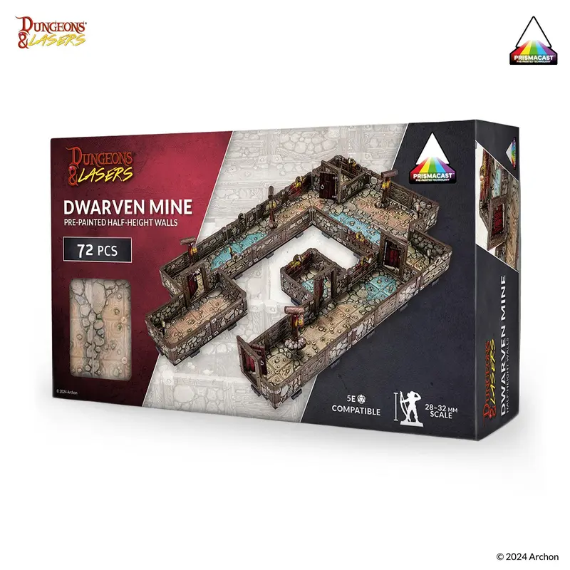 Dungeons & Lasers: Dwarven Mine Prismacast Pre-Painted Terrain