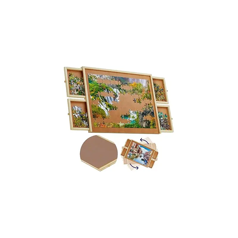 1500 Piece Rotating Puzzle Board with Drawers and Cover
