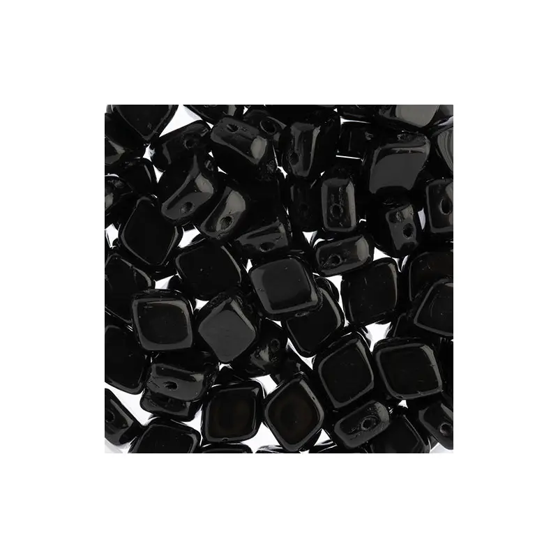 Czech Bead Rhombus 2Hole 10x8mm Black