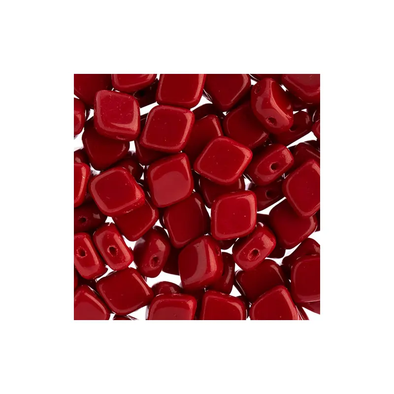 Czech Bead Rhombus 2Hole 10x8mm Coral